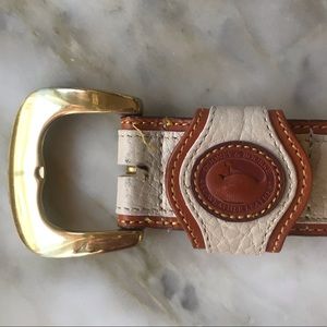 Vintage Dooney & Bourke All Weather Leather Belt White sz 30-32